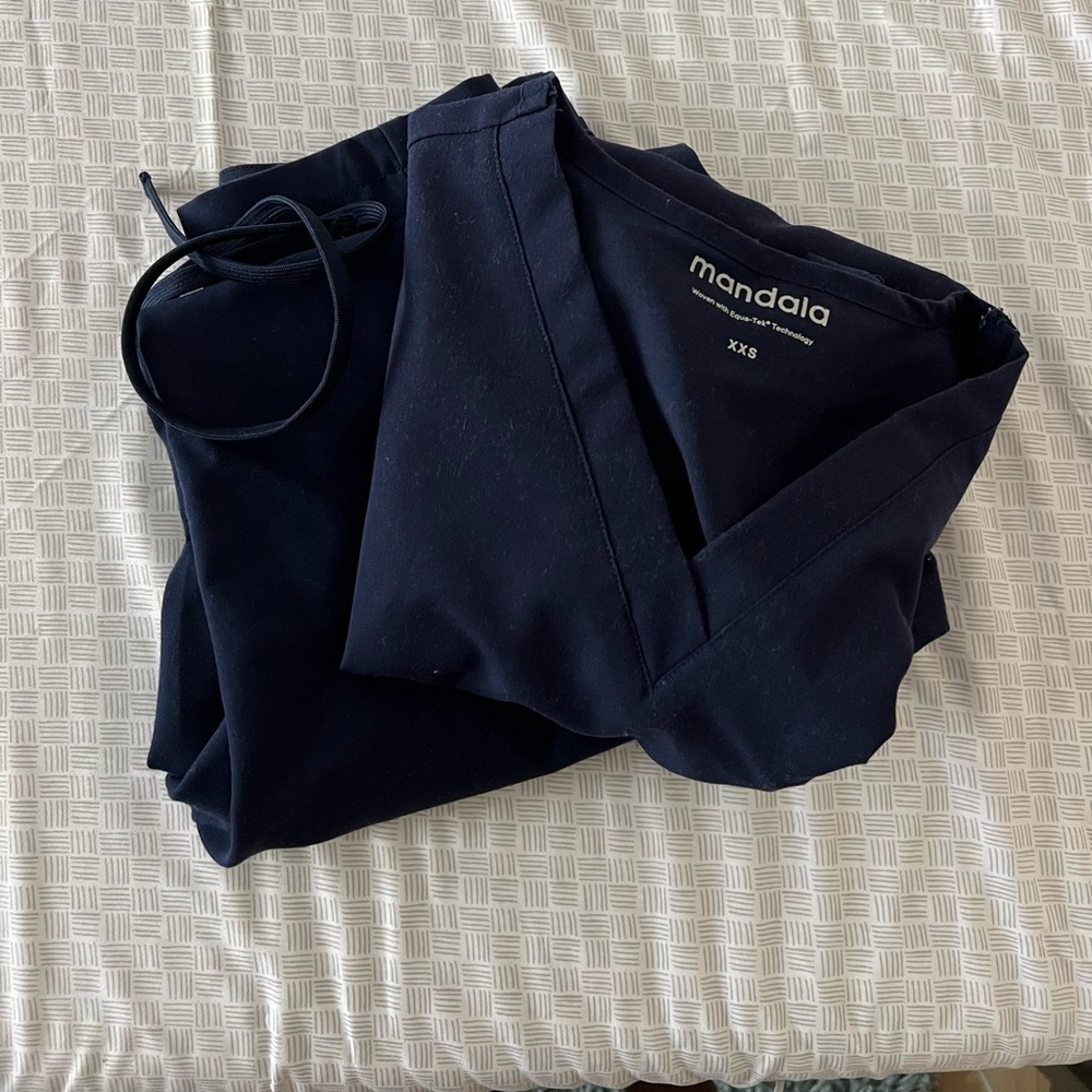 Navy blue Mandala scrub top and bottom